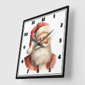 Retro Kerstmis Sinterklaas Vierkante Klok (Hoek)