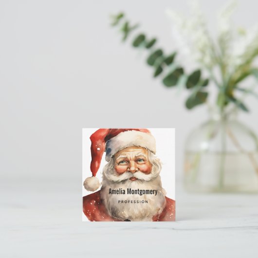 Retro Kerstmis Sinterklaas Vierkante Visitekaartje (Staand voorkant)