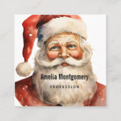 Retro Kerstmis Sinterklaas Vierkante Visitekaartje (Voorkant)