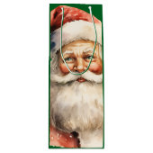 Retro Kerstmis Sinterklaas Wijn Cadeautas (Voorkant)