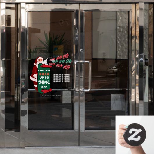 Retro Kerstmis Sinterklaas Zakelijke Uitverkoop Pr Raamsticker (Kantoordeur)