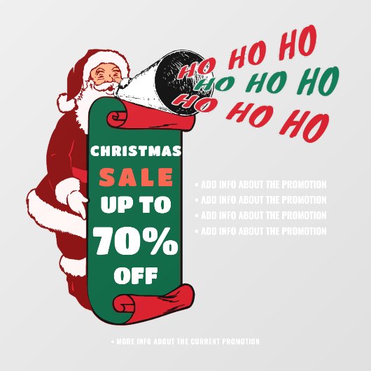 Retro Kerstmis Sinterklaas Zakelijke Uitverkoop Pr Raamsticker (Vel)