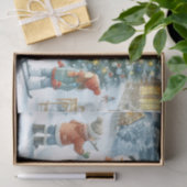 Retro Kerstmis Sneeuwman en Kinderen Tissuepapier (Geschenk)