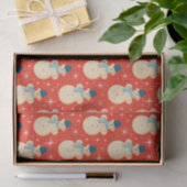 Retro Kerstmis Snowman Red Tissuepapier (Geschenk)
