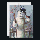 Retro Kerstmis Snowman Winter Scene Feestdagenkaart<br><div class="desc">Cool  Retro Christmas Snowman Winter Scene Vakantie Kaart.</div>