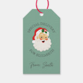 Retro Kerstmis speciale levering van de Kerstman Cadeaulabel (Voorkant)