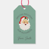 Retro Kerstmis speciale levering van de Kerstman Cadeaulabel (Achterkant)