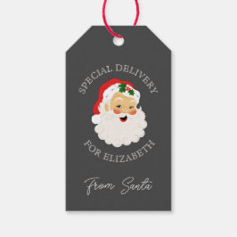 Retro Kerstmis speciale levering van de Kerstman Cadeaulabel