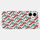Retro Kerstmis, Stout of Braaf Rode Groene Letters Case-Mate iPhone Case (Achterkant (horizontaal))