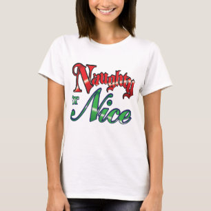 Retro Kerstmis, Stout of Braaf Rode Groene Letters T-shirt