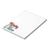 Retro Kerstmis, Stout of Braaf Rood Groene Letters Notitieblok (Linkerzijde)