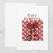 Retro Kerstmis Strik en Ornamenten Ontwerp Kaart (Voorkant / Achterkant)