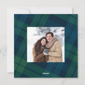 Retro Kerstmis Tartan Plaid 2 Foto Groet Feestdagenkaart (Achterkant)