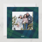Retro Kerstmis Tartan Plaid 2 Foto Groet Feestdagenkaart (Achterkant)