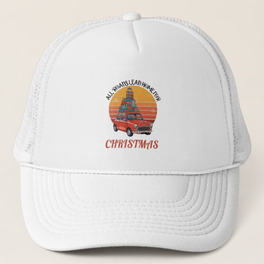 Retro Kerstmis Trucker Pet (Voorkant)