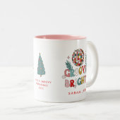 Retro Kerstmis Tweekleurige Koffiemok (Voorkant rechts)