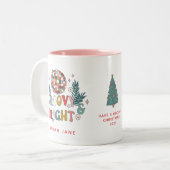 Retro Kerstmis Tweekleurige Koffiemok (Voorkant links)