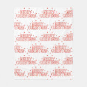 Retro Kerstmis Typografie Fleece Deken (Voorkant)