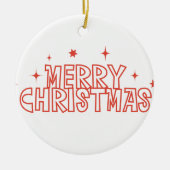 Retro Kerstmis Typografie Keramisch Ornament (Voorkant)