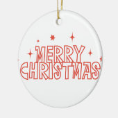 Retro Kerstmis Typografie Keramisch Ornament (Links)