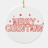 Retro Kerstmis Typografie Keramisch Ornament (Achterkant)