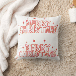 Retro Kerstmis Typografie Kussen