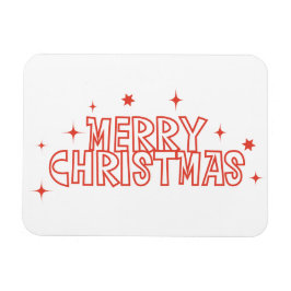 Retro Kerstmis Typografie Magneet
