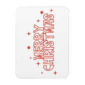 Retro Kerstmis Typografie Magneet (Verticaal)