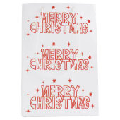 Retro Kerstmis Typografie Medium Cadeauzakje (Voorkant)