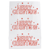 Retro Kerstmis Typografie Medium Cadeauzakje (Achterkant)