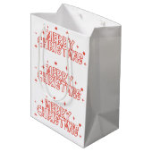 Retro Kerstmis Typografie Medium Cadeauzakje (Achterkant Gekanteld)