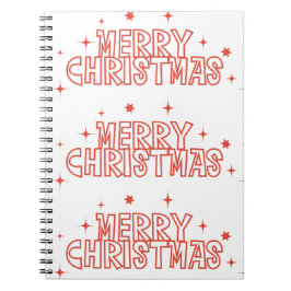 Retro Kerstmis Typografie Notitieboek