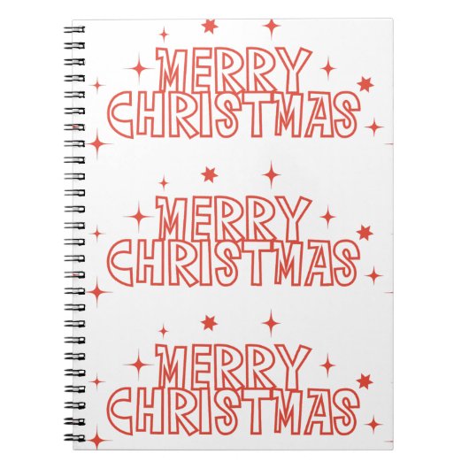Retro Kerstmis Typografie Notitieboek (Voorkant)