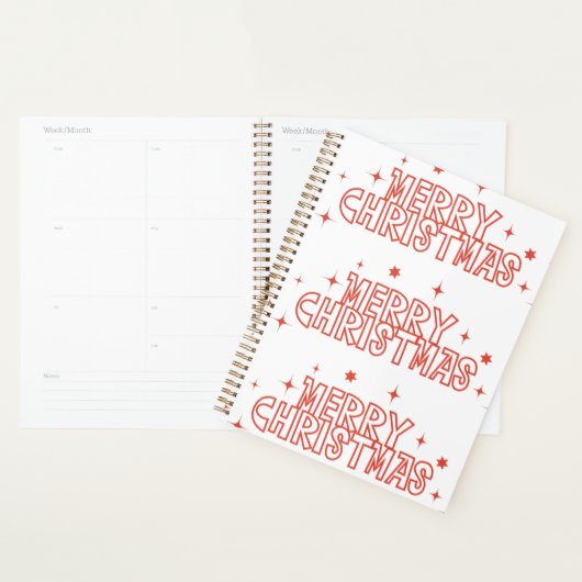 Retro Kerstmis Typografie Planner (Display)