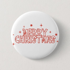 Retro Kerstmis Typografie Ronde Button 5,7 Cm