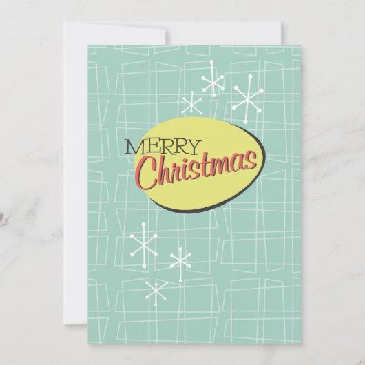 Retro Kerstmis uitnodiging-1958 Kaart (Achterkant)