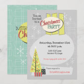 Retro Kerstmis uitnodiging-1958 Kaart (Voorkant / Achterkant)