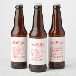 Retro Kerstmis Vakantie Bier Etiket