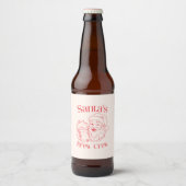 Retro Kerstmis Vakantie Bier Etiket (Voorkant)