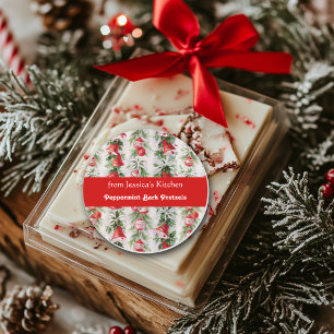 Retro Kerstmis, Vanuit mijn keuken, Aangepast Ronde Sticker