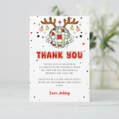 Retro Kerstmis Verjaardag Dank u kaart (Staand voorkant)