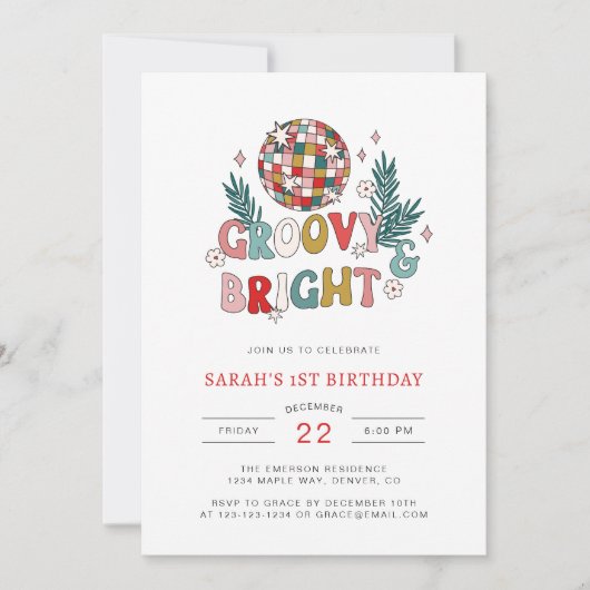 Retro Kerstmis Verjaardag Kaart (Voorkant)