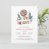 Retro Kerstmis Verjaardag Kaart (Staand voorkant)