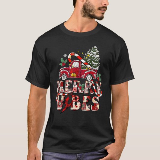 Retro Kerstmis  Vibes Truck Groovy M T-shirt (Voorkant)