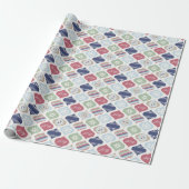 Retro Kerstmis Vintage Luxe Cadeaupapier (Uitgerold)