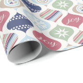 Retro Kerstmis Vintage Luxe Cadeaupapier (Rol Hoek)