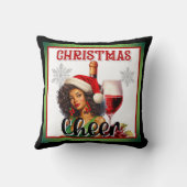 Retro Kerstmis vrolijkheid Pin-up Kussen (Achterkant)