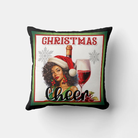 Retro Kerstmis vrolijkheid Pin-up Kussen (Achterkant)