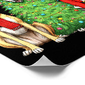 Retro Kerstmis Whippet Kerstman Rendier Hond Liefh Poster (Hoek)