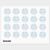 Retro Kerstmis Winter Pastel Ronde Sticker (Vel)